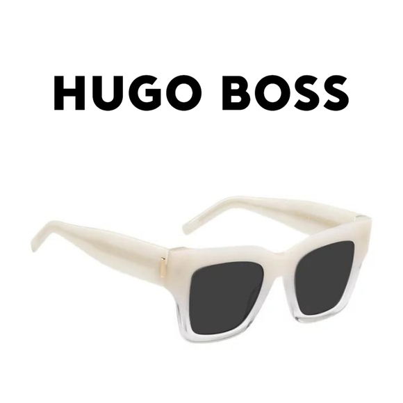 BOSS- Square Shaded Ivory Grey Sunglasses 1386/S - Picture 3 of 10